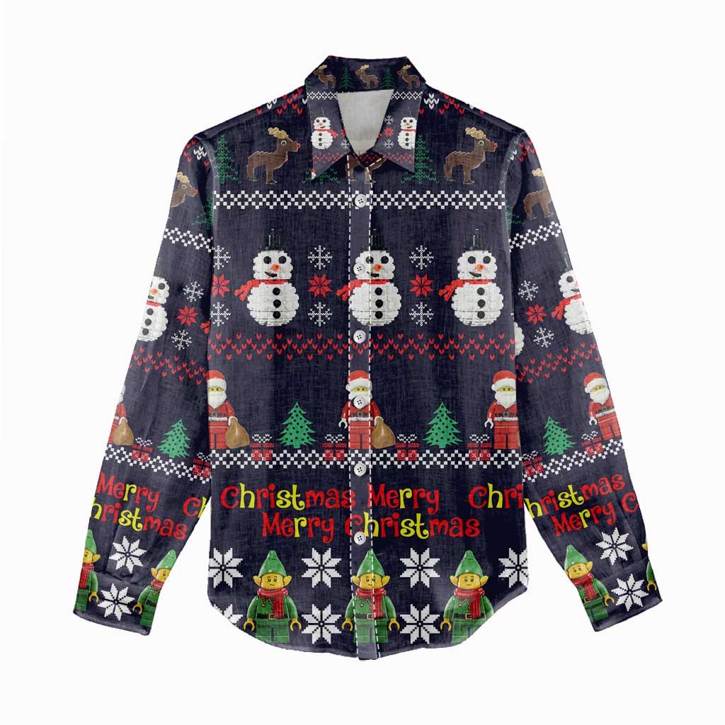 Lego Awesome Christmas Women Casual Shirt Funny Xmas Holiday Patterns - Wonder Print Shop