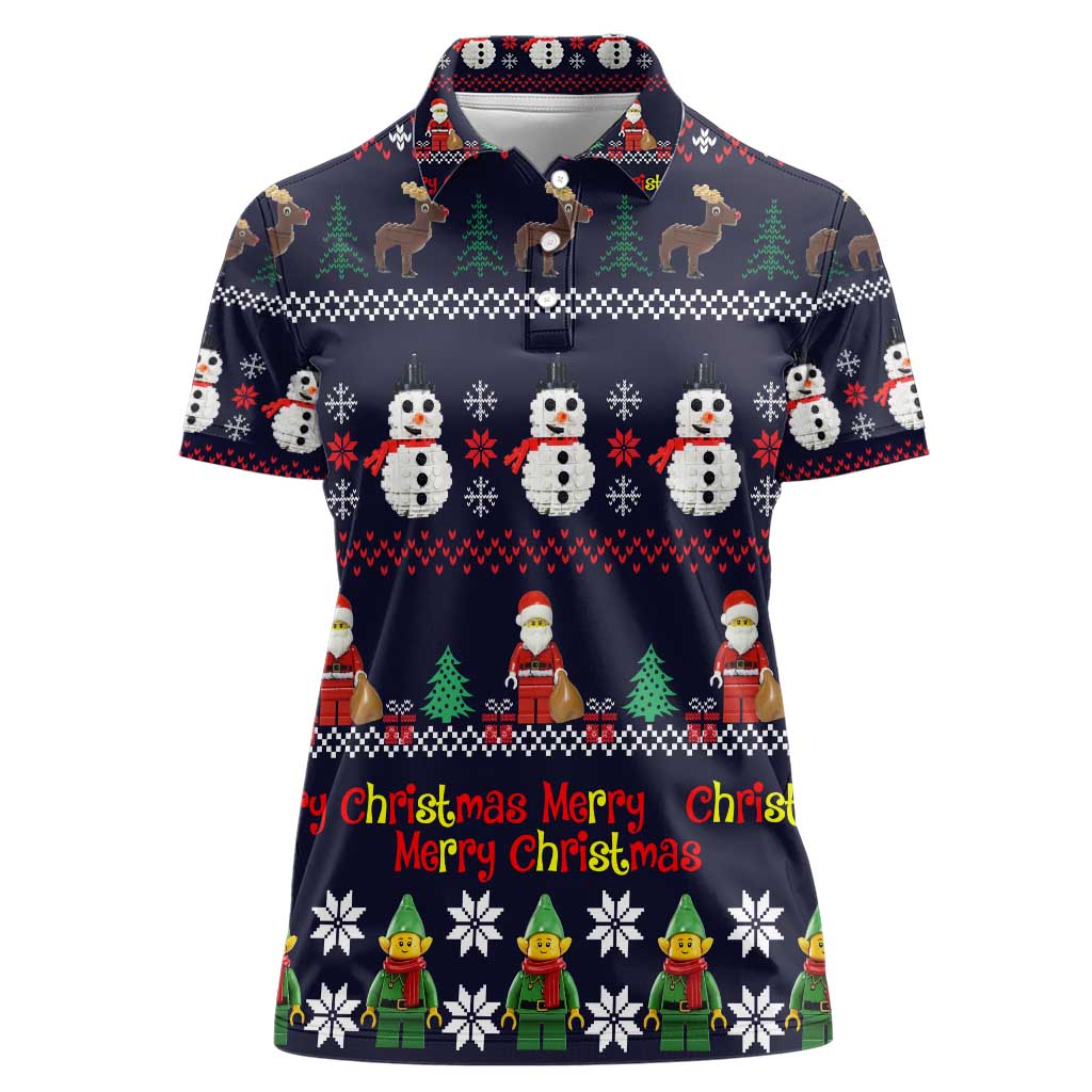 Lego Awesome Christmas Women Polo Shirt Funny Xmas Holiday Patterns - Wonder Print Shop