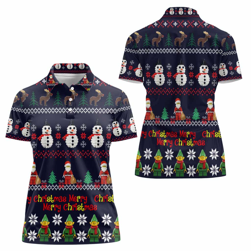 Lego Awesome Christmas Women Polo Shirt Funny Xmas Holiday Patterns - Wonder Print Shop