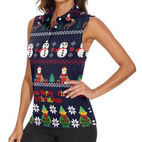 Lego Awesome Christmas Women Sleeveless Polo Shirt Funny Xmas Holiday Patterns - Wonder Print Shop