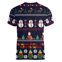 Lego Awesome Christmas Women V-Neck T-Shirt Funny Xmas Holiday Patterns - Wonder Print Shop