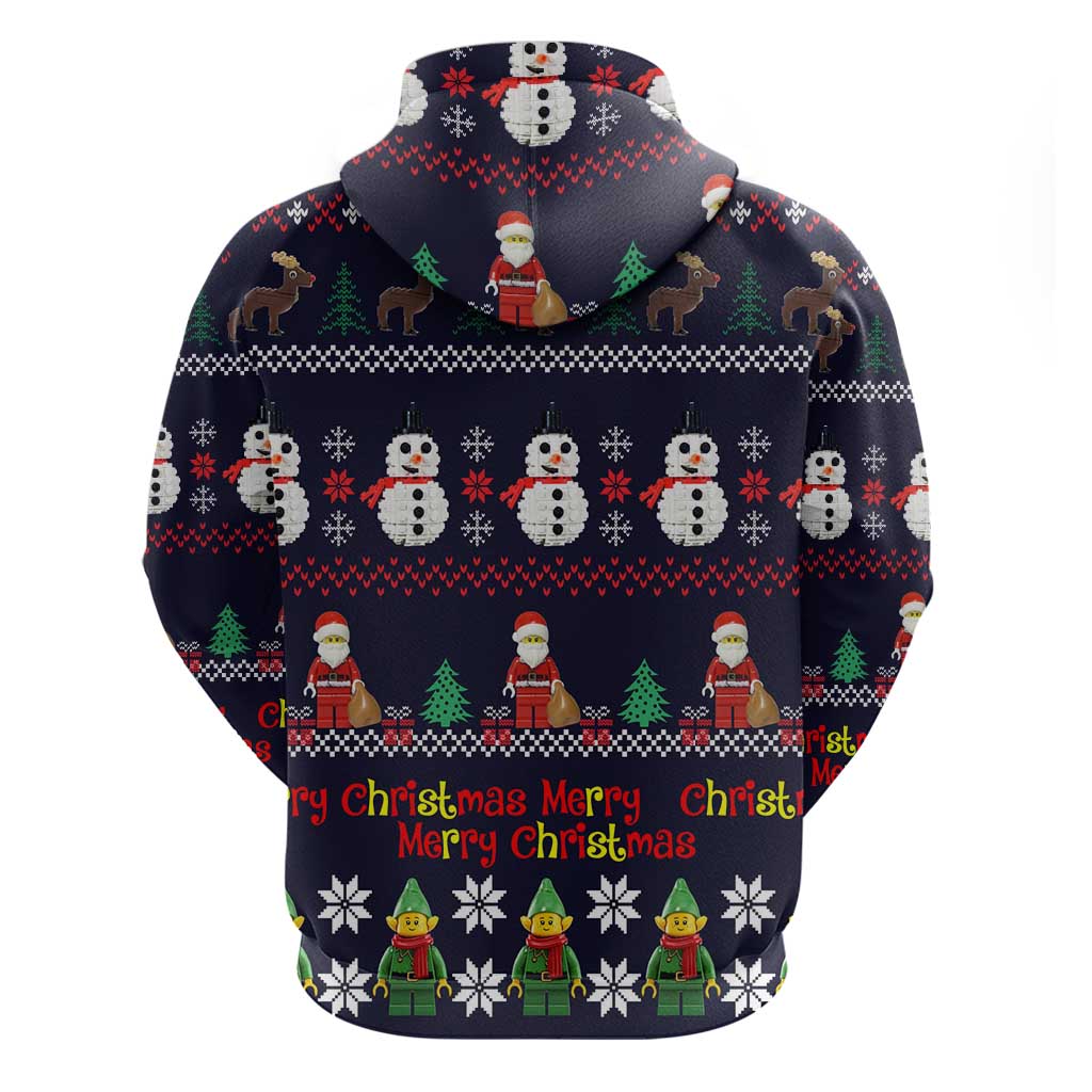 Lego Awesome Christmas Zip Hoodie Funny Xmas Holiday Patterns - Wonder Print Shop