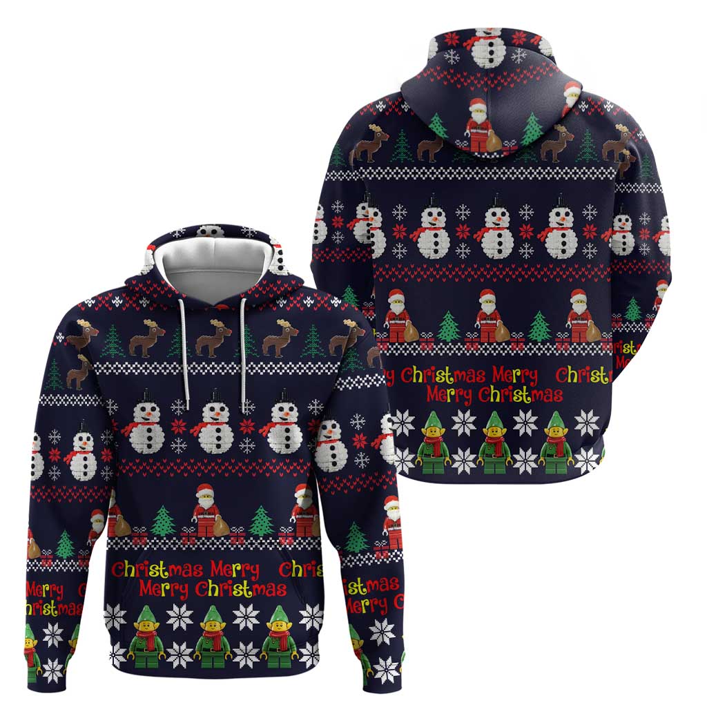 Lego Awesome Christmas Zip Hoodie Funny Xmas Holiday Patterns - Wonder Print Shop
