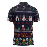 Lego Awesome Christmas Zipper Polo Shirt Funny Xmas Holiday Patterns - Wonder Print Shop