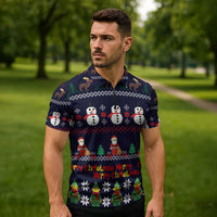 Lego Awesome Christmas Zipper Polo Shirt Funny Xmas Holiday Patterns - Wonder Print Shop