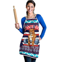 Don't Be A Normal Dog Dad Christmas Apron Funny Xmas Holiday Patterns - Wonder Print Shop