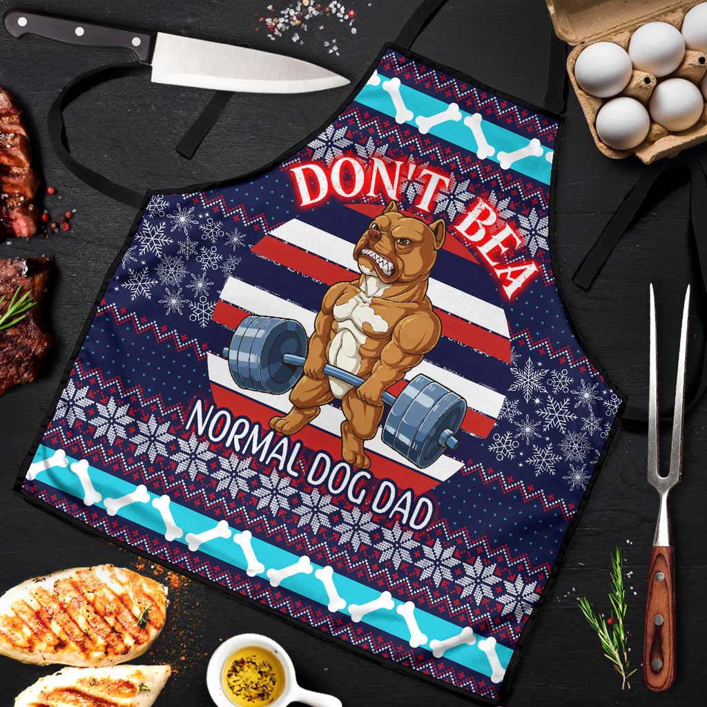 Don't Be A Normal Dog Dad Christmas Apron Funny Xmas Holiday Patterns - Wonder Print Shop