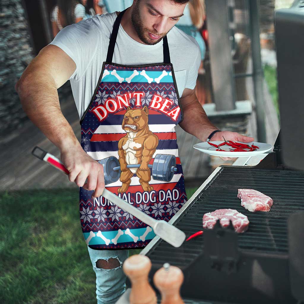 Don't Be A Normal Dog Dad Christmas Apron Funny Xmas Holiday Patterns - Wonder Print Shop