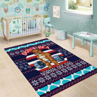 Don't Be A Normal Dog Dad Christmas Area Rug Funny Xmas Holiday Patterns - Wonder Print Shop