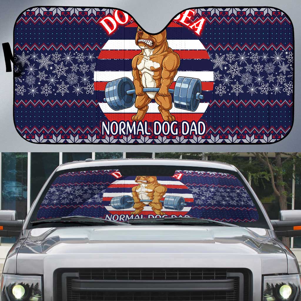 Don't Be A Normal Dog Dad Christmas Auto Sun Shade Funny Xmas Holiday Patterns - Wonder Print Shop