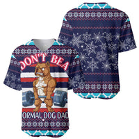 Don't Be A Normal Dog Dad Christmas Baseball Jersey Funny Xmas Holiday Patterns - Wonder Print Shop