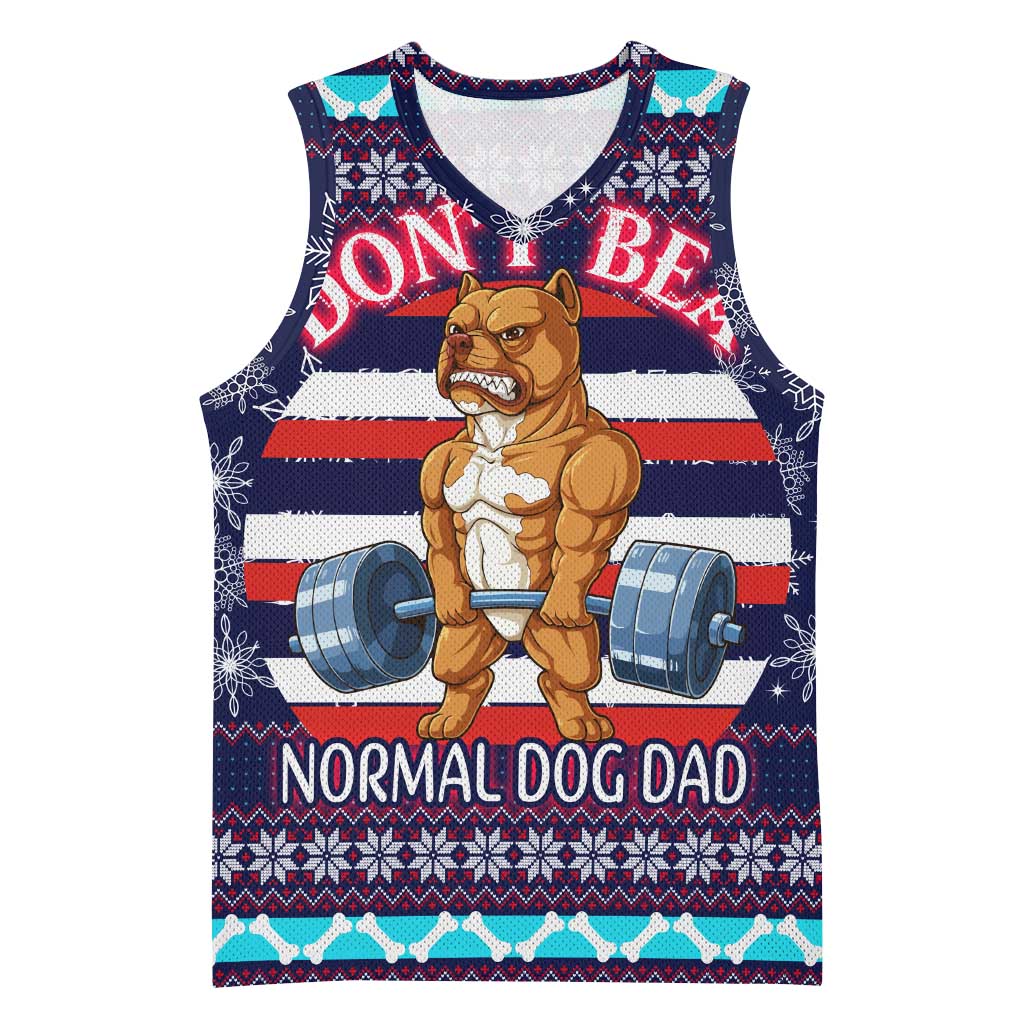 Don't Be A Normal Dog Dad Christmas Basketball Jersey Funny Xmas Holiday Patterns - Wonder Print Shop