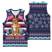 Don't Be A Normal Dog Dad Christmas Basketball Jersey Funny Xmas Holiday Patterns - Wonder Print Shop