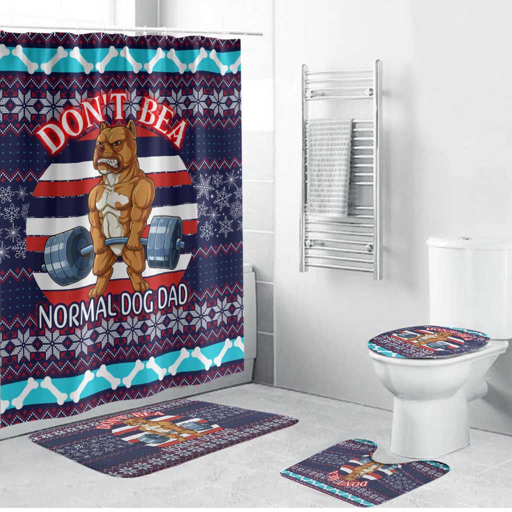 Don't Be A Normal Dog Dad Christmas Bathroom Set Funny Xmas Holiday Patterns - Wonder Print Shop