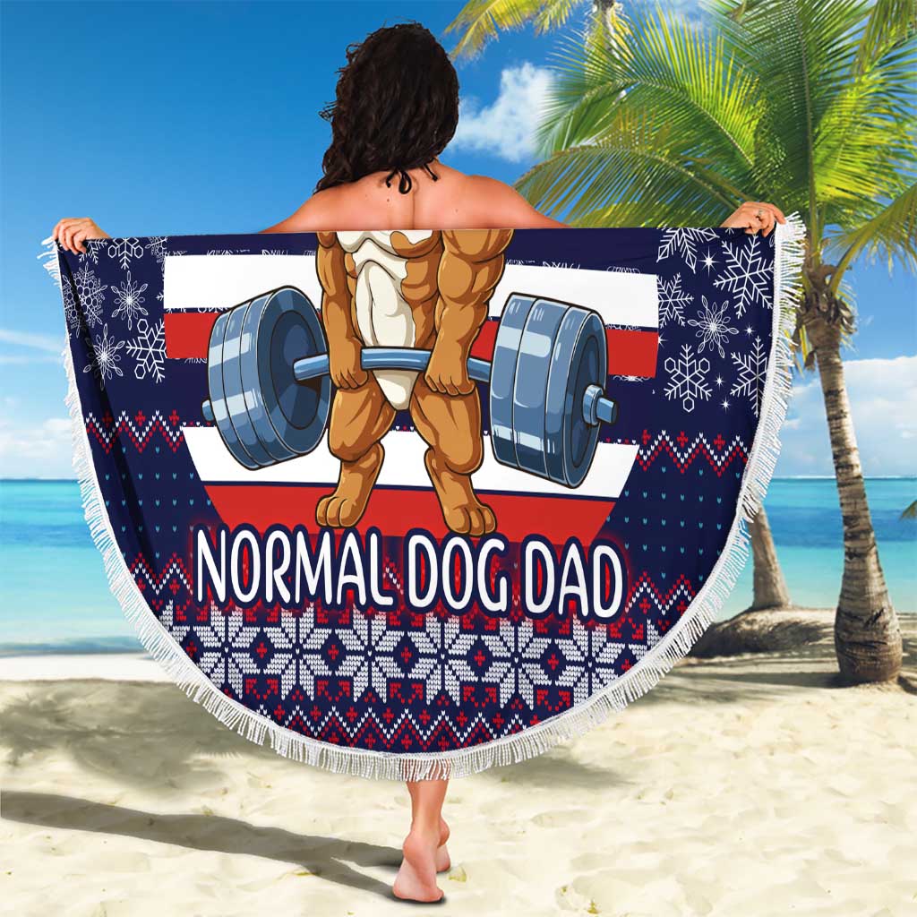 Don't Be A Normal Dog Dad Christmas Beach Blanket Funny Xmas Holiday Patterns - Wonder Print Shop