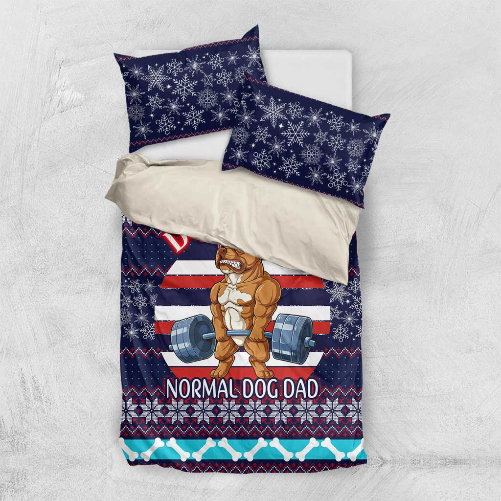 Don't Be A Normal Dog Dad Christmas Bedding Set Funny Xmas Holiday Patterns - Wonder Print Shop