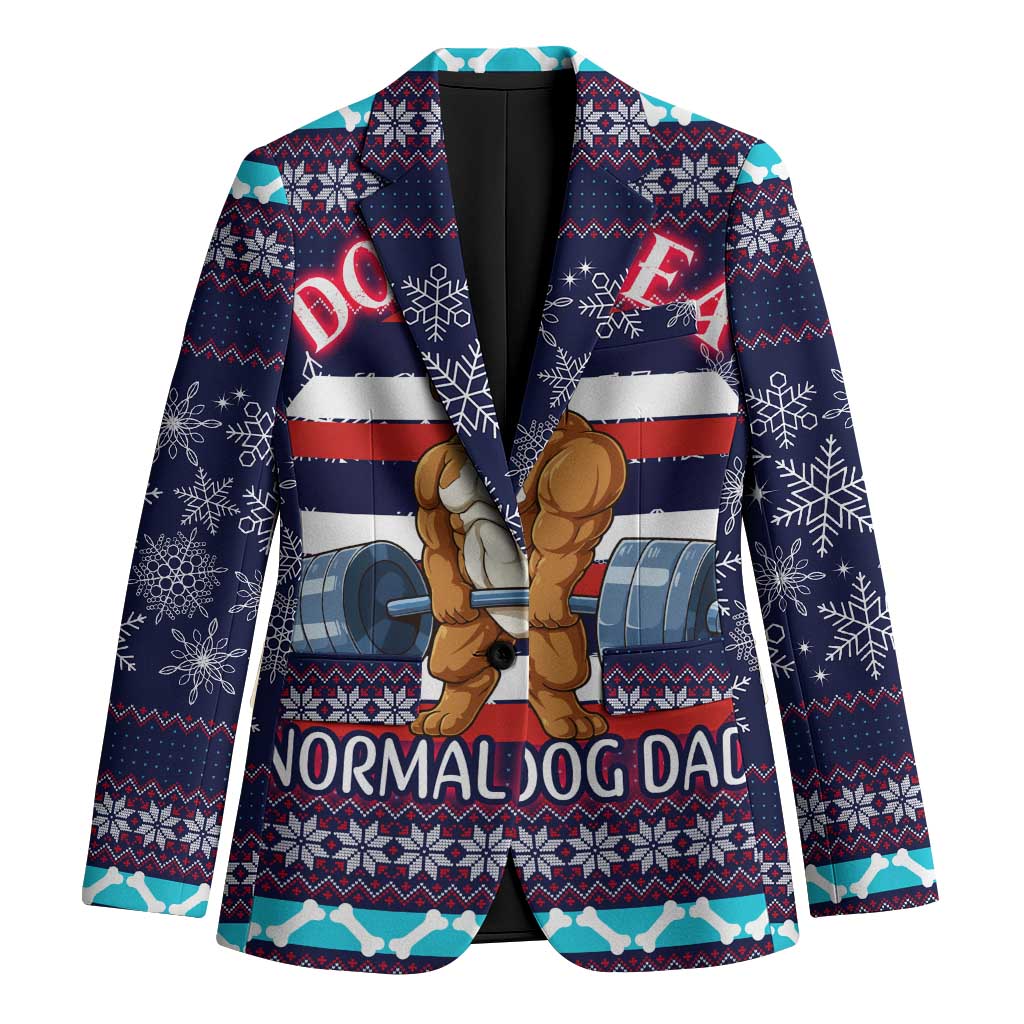 Don't Be A Normal Dog Dad Christmas Blazer Funny Xmas Holiday Patterns - Wonder Print Shop
