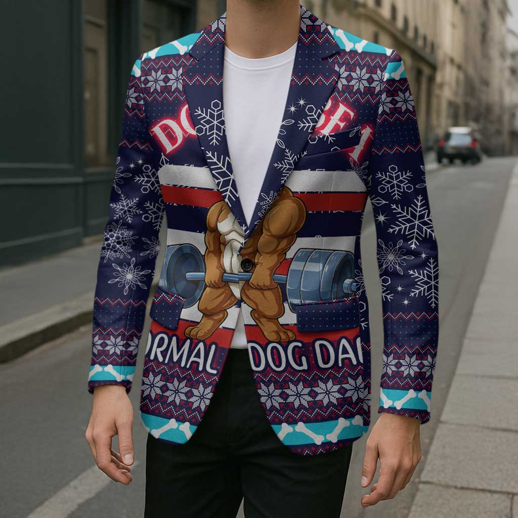 Don't Be A Normal Dog Dad Christmas Blazer Funny Xmas Holiday Patterns - Wonder Print Shop