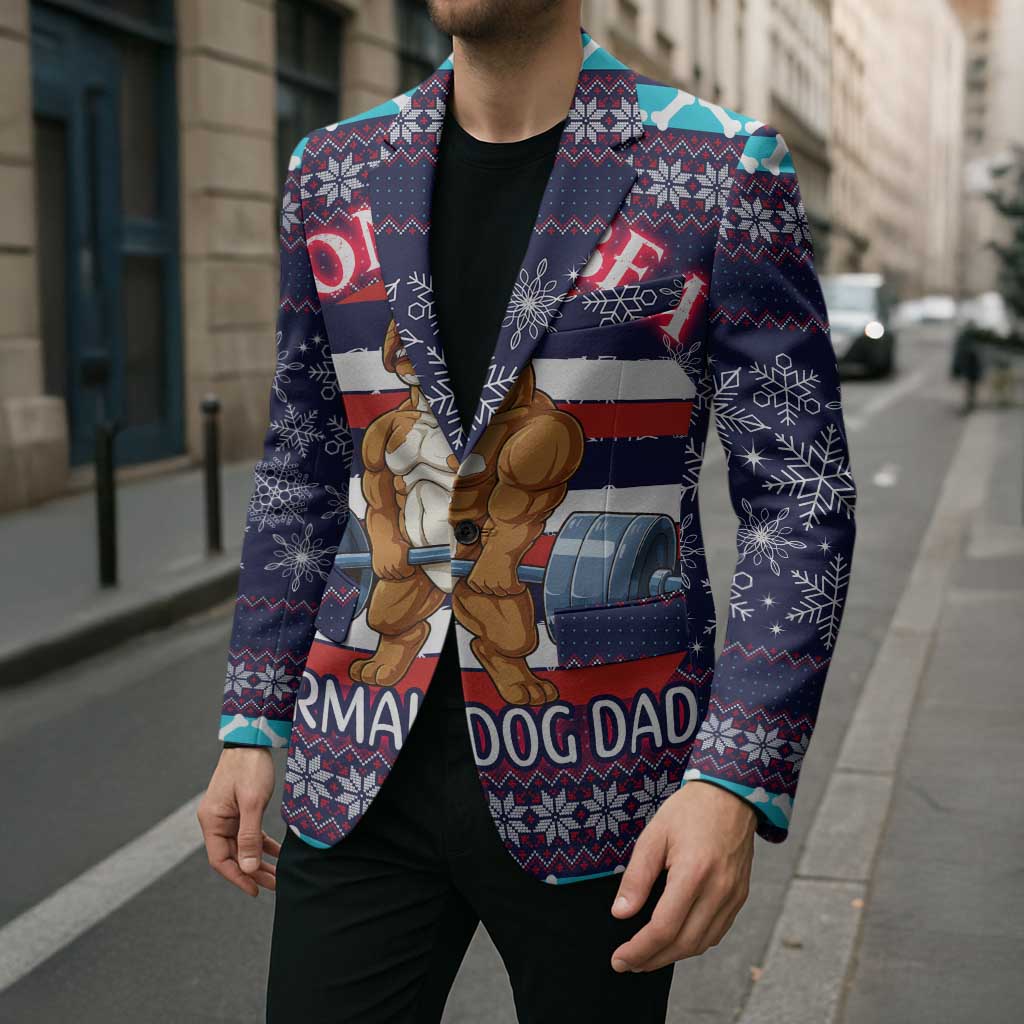 Don't Be A Normal Dog Dad Christmas Blazer Funny Xmas Holiday Patterns - Wonder Print Shop