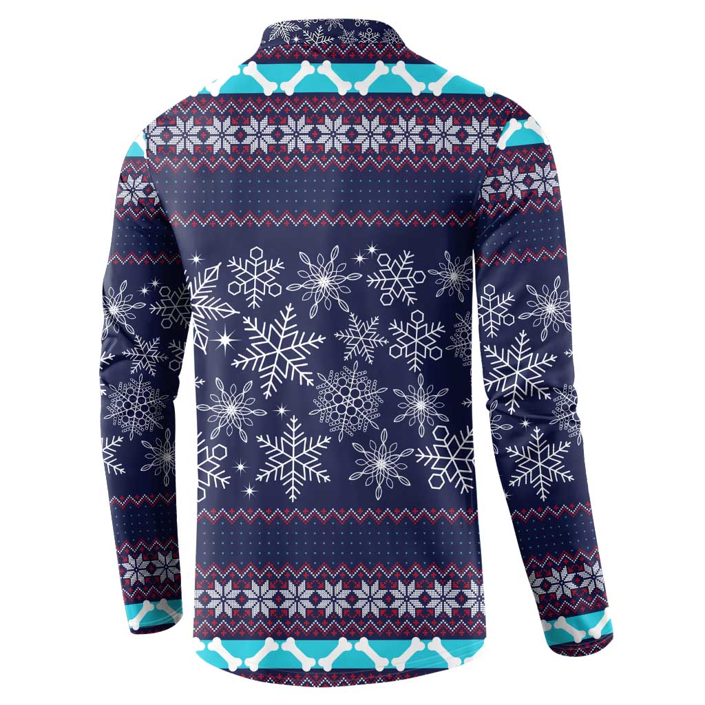 Don't Be A Normal Dog Dad Christmas Button Sweatshirt Funny Xmas Holiday Patterns - Wonder Print Shop