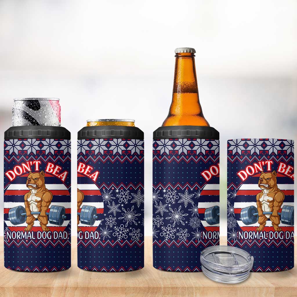 Don't Be A Normal Dog Dad Christmas 4 in 1 Can Cooler Tumbler Funny Xmas Holiday Patterns - Wonder Print Shop