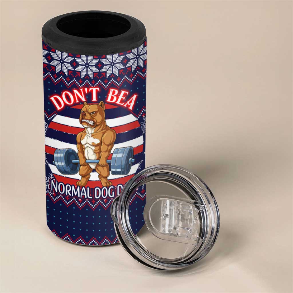 Don't Be A Normal Dog Dad Christmas 4 in 1 Can Cooler Tumbler Funny Xmas Holiday Patterns - Wonder Print Shop