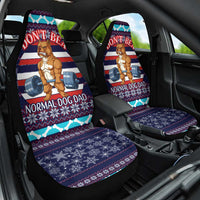 Don't Be A Normal Dog Dad Christmas Car Seat Cover Funny Xmas Holiday Patterns - Wonder Print Shop