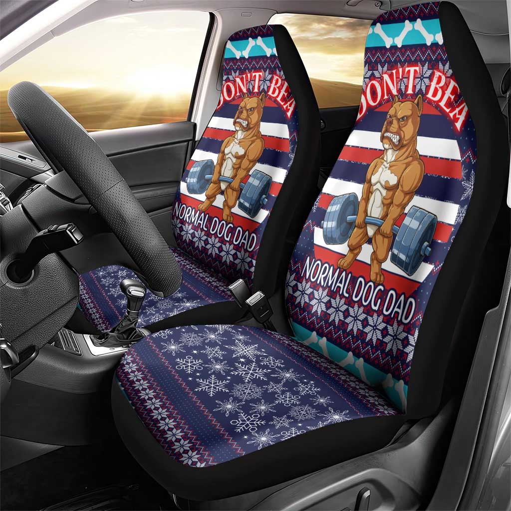Don't Be A Normal Dog Dad Christmas Car Seat Cover Funny Xmas Holiday Patterns - Wonder Print Shop