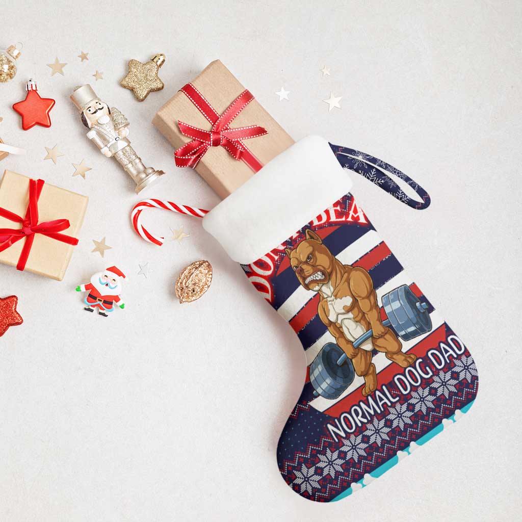 Don't Be A Normal Dog Dad Christmas Stocking Funny Xmas Holiday Patterns - Wonder Print Shop