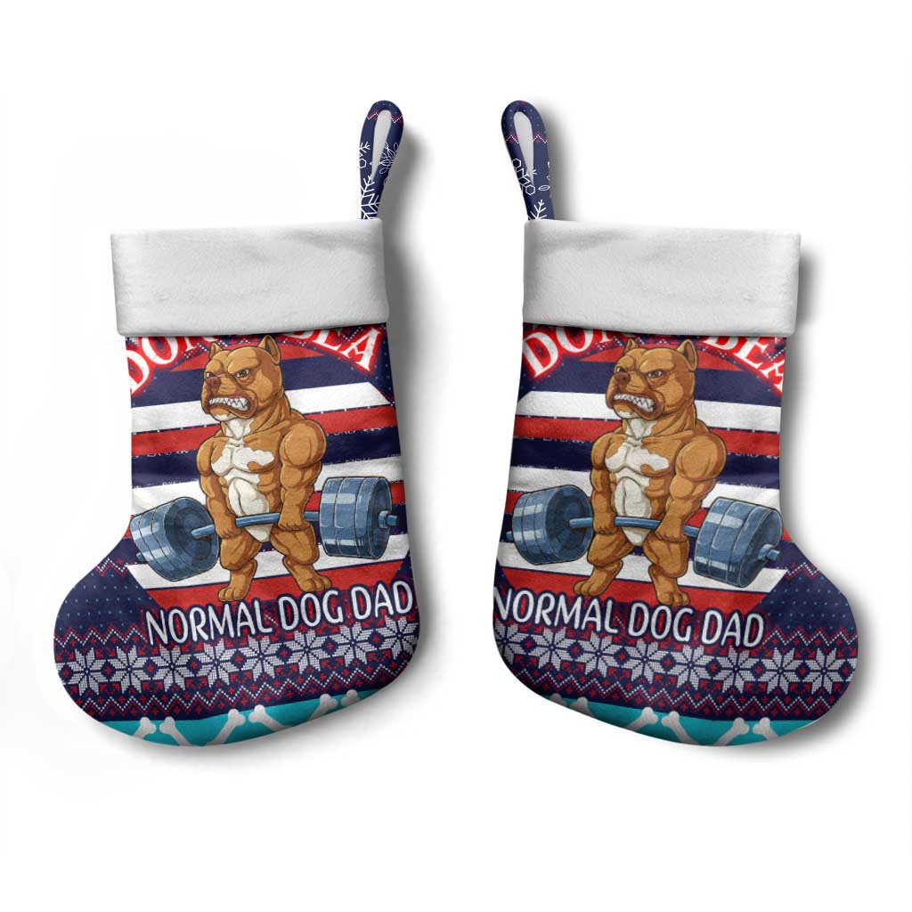 Don't Be A Normal Dog Dad Christmas Stocking Funny Xmas Holiday Patterns - Wonder Print Shop