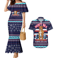Don't Be A Normal Dog Dad Christmas Couples Matching Mermaid Dress and Hawaiian Shirt Funny Xmas Holiday Patterns - Wonder Print Shop
