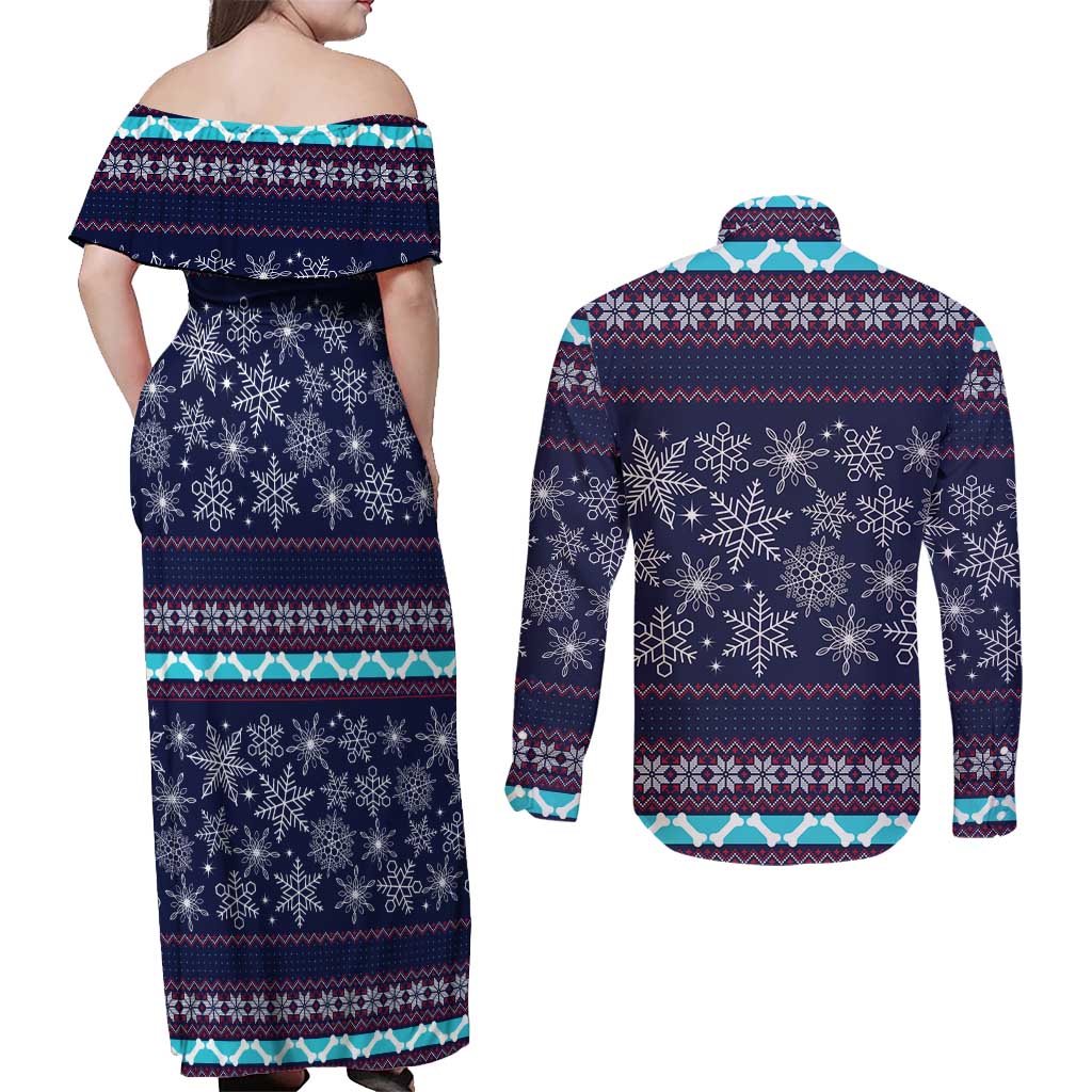 Don't Be A Normal Dog Dad Christmas Couples Matching Off Shoulder Maxi Dress and Long Sleeve Button Shirt Funny Xmas Holiday Patterns - Wonder Print Shop