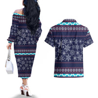 Don't Be A Normal Dog Dad Christmas Couples Matching Off The Shoulder Long Sleeve Dress and Hawaiian Shirt Funny Xmas Holiday Patterns - Wonder Print Shop