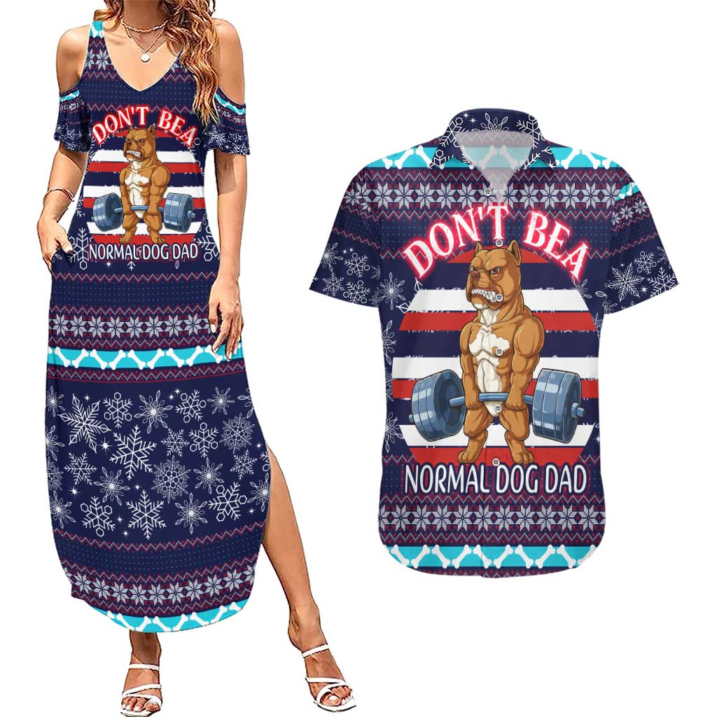 Don't Be A Normal Dog Dad Christmas Couples Matching Summer Maxi Dress and Hawaiian Shirt Funny Xmas Holiday Patterns - Wonder Print Shop