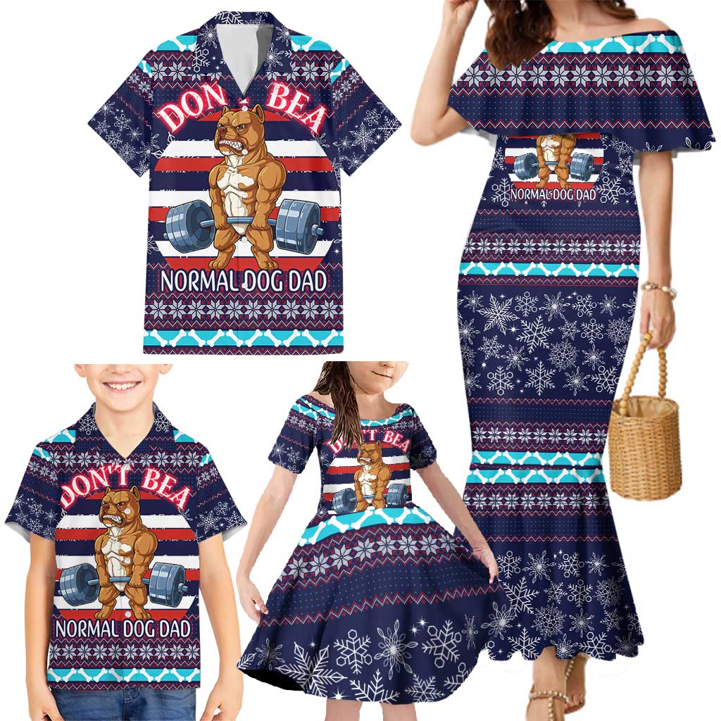 Don't Be A Normal Dog Dad Christmas Family Matching Mermaid Dress and Hawaiian Shirt Funny Xmas Holiday Patterns - Wonder Print Shop