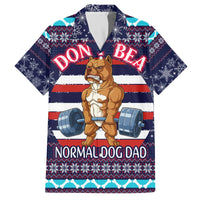 Don't Be A Normal Dog Dad Christmas Family Matching Off The Shoulder Long Sleeve Dress and Hawaiian Shirt Funny Xmas Holiday Patterns - Wonder Print Shop