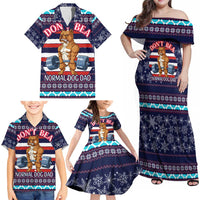 Don't Be A Normal Dog Dad Christmas Family Matching Off Shoulder Maxi Dress and Hawaiian Shirt Funny Xmas Holiday Patterns - Wonder Print Shop