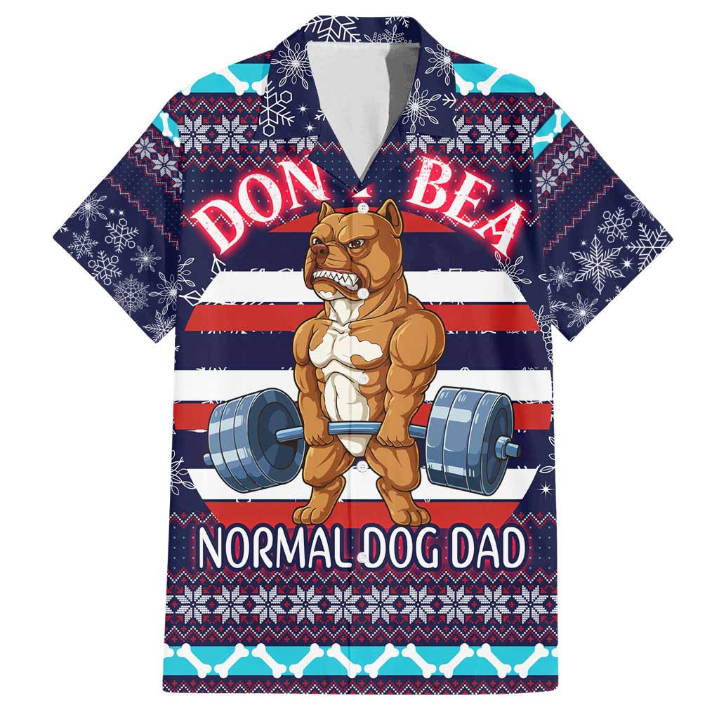 Don't Be A Normal Dog Dad Christmas Family Matching Off Shoulder Short Dress and Hawaiian Shirt Funny Xmas Holiday Patterns - Wonder Print Shop