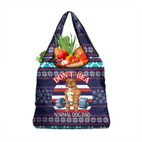 Don't Be A Normal Dog Dad Christmas Grocery Bag Funny Xmas Holiday Patterns - Wonder Print Shop