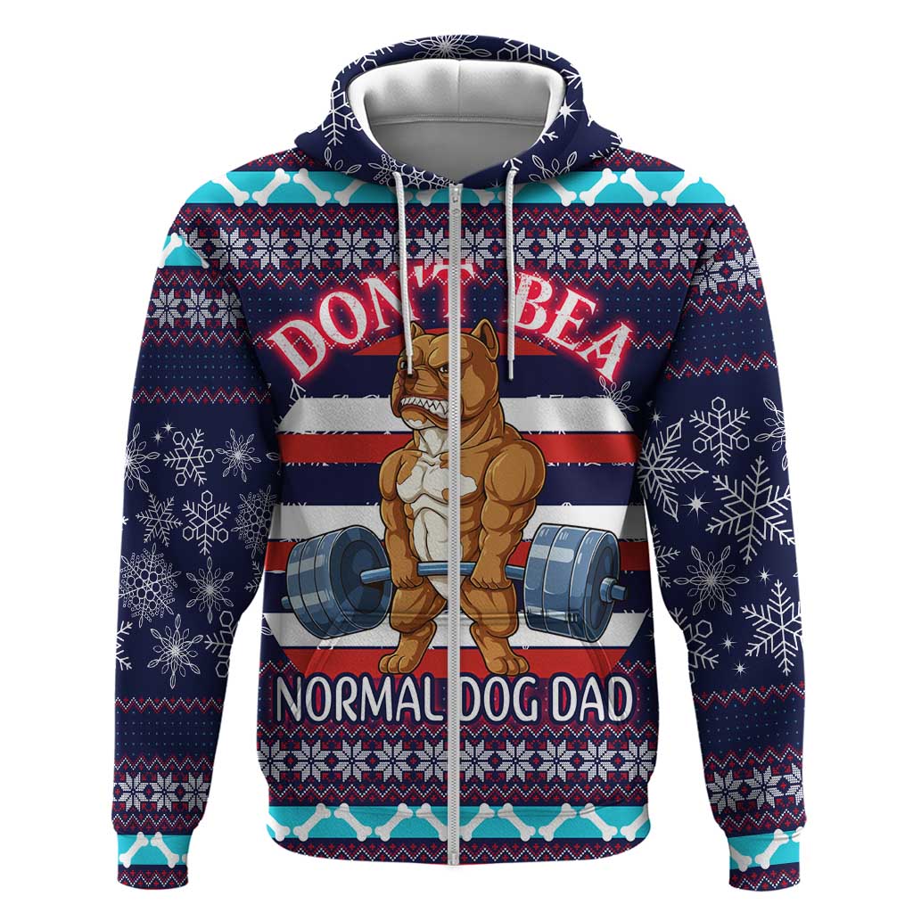 Don't Be A Normal Dog Dad Christmas Hoodie Funny Xmas Holiday Patterns - Wonder Print Shop