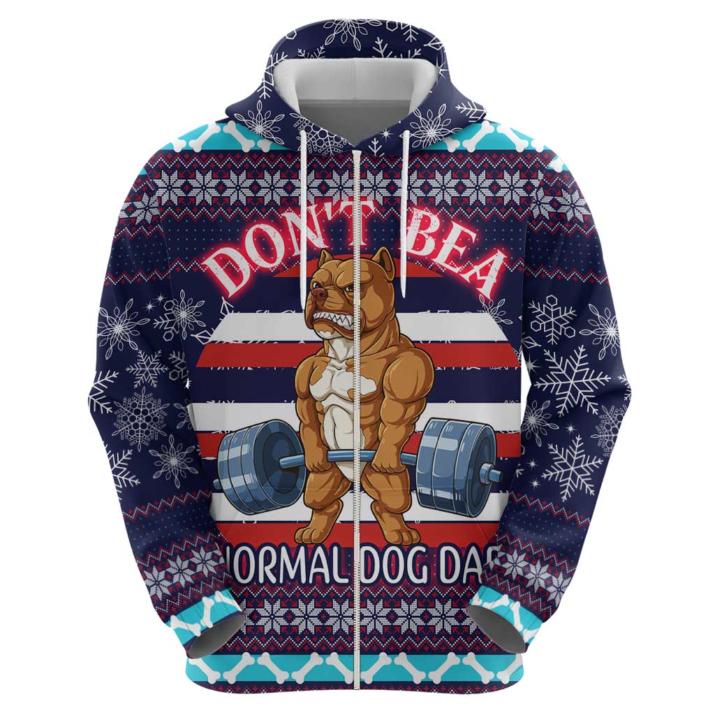 Don't Be A Normal Dog Dad Christmas Hoodie Funny Xmas Holiday Patterns - Wonder Print Shop
