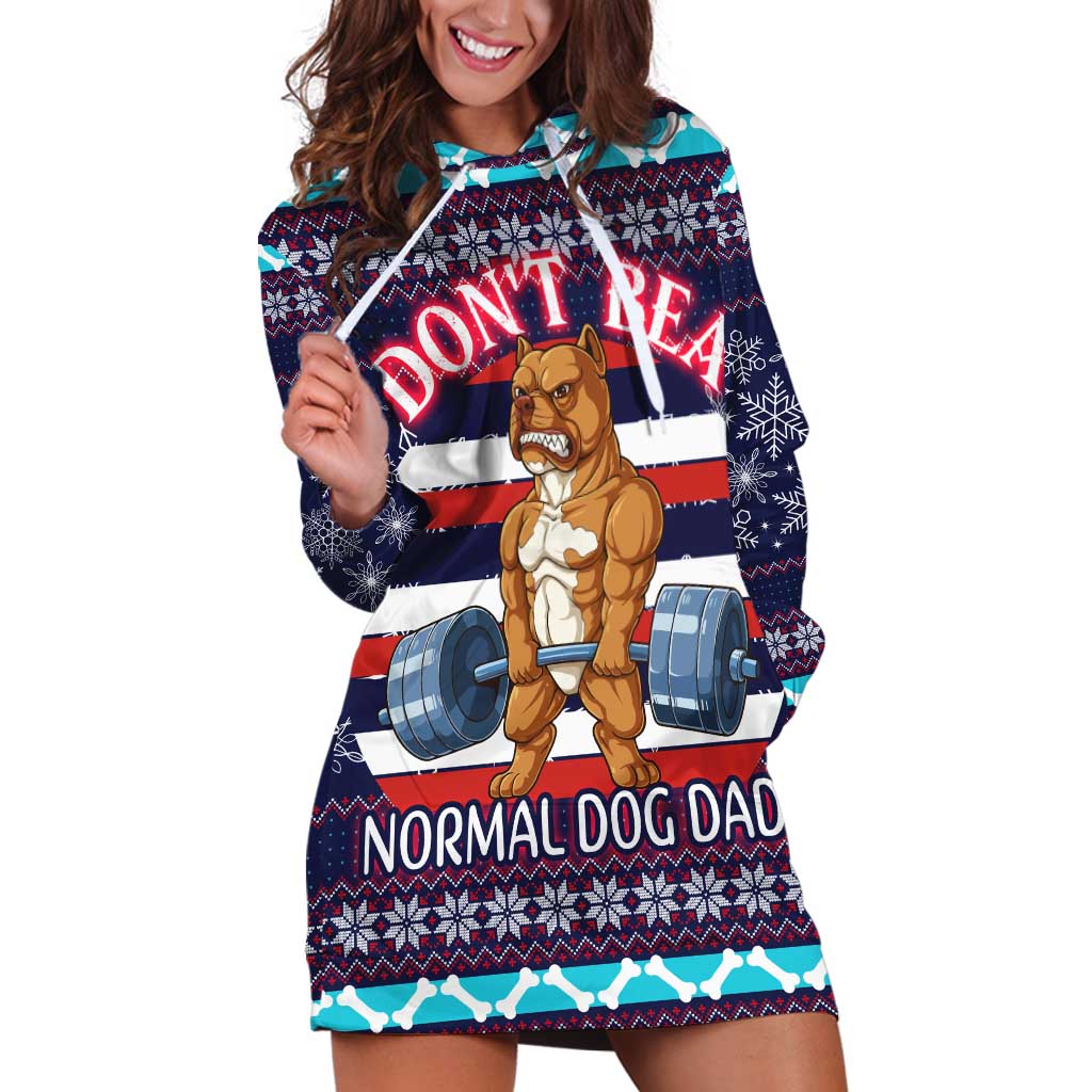 Don't Be A Normal Dog Dad Christmas Hoodie Dress Funny Xmas Holiday Patterns - Wonder Print Shop