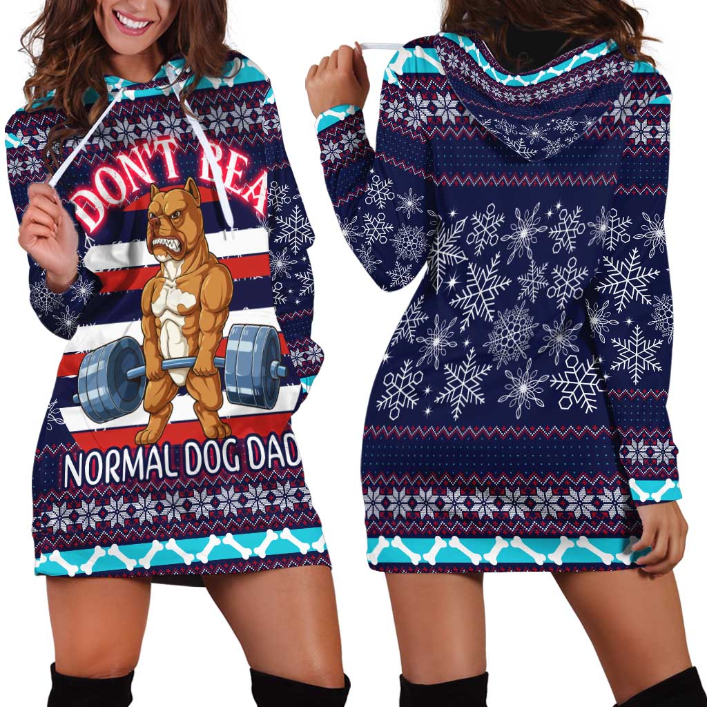 Don't Be A Normal Dog Dad Christmas Hoodie Dress Funny Xmas Holiday Patterns - Wonder Print Shop