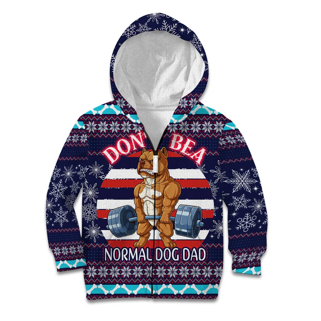 Don't Be A Normal Dog Dad Christmas Kid Hoodie Funny Xmas Holiday Patterns - Wonder Print Shop