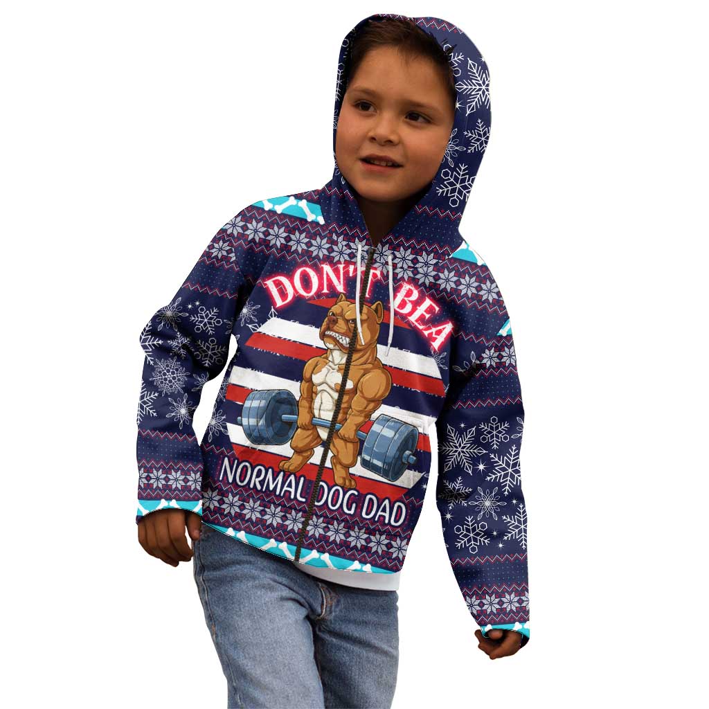 Don't Be A Normal Dog Dad Christmas Kid Hoodie Funny Xmas Holiday Patterns - Wonder Print Shop