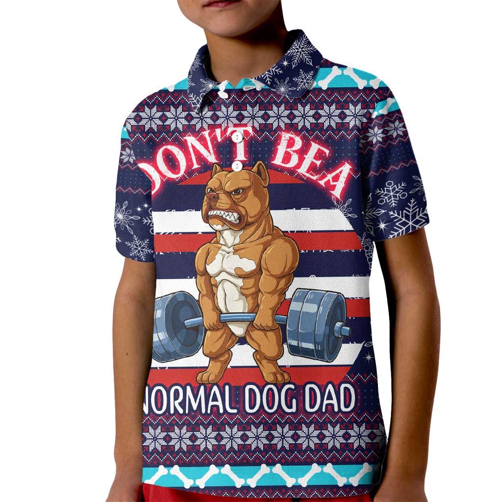 Don't Be A Normal Dog Dad Christmas Kid Polo Shirt Funny Xmas Holiday Patterns - Wonder Print Shop