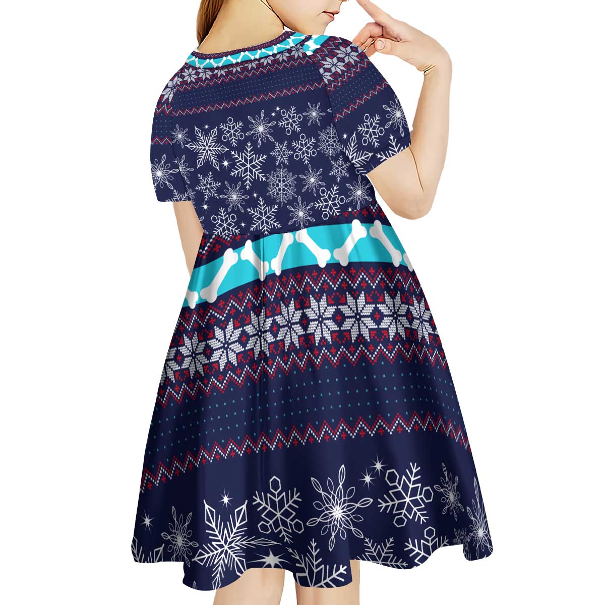 Don't Be A Normal Dog Dad Christmas Kid Short Sleeve Dress Funny Xmas Holiday Patterns - Wonder Print Shop