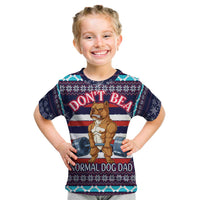 Don't Be A Normal Dog Dad Christmas Kid T Shirt Funny Xmas Holiday Patterns - Wonder Print Shop