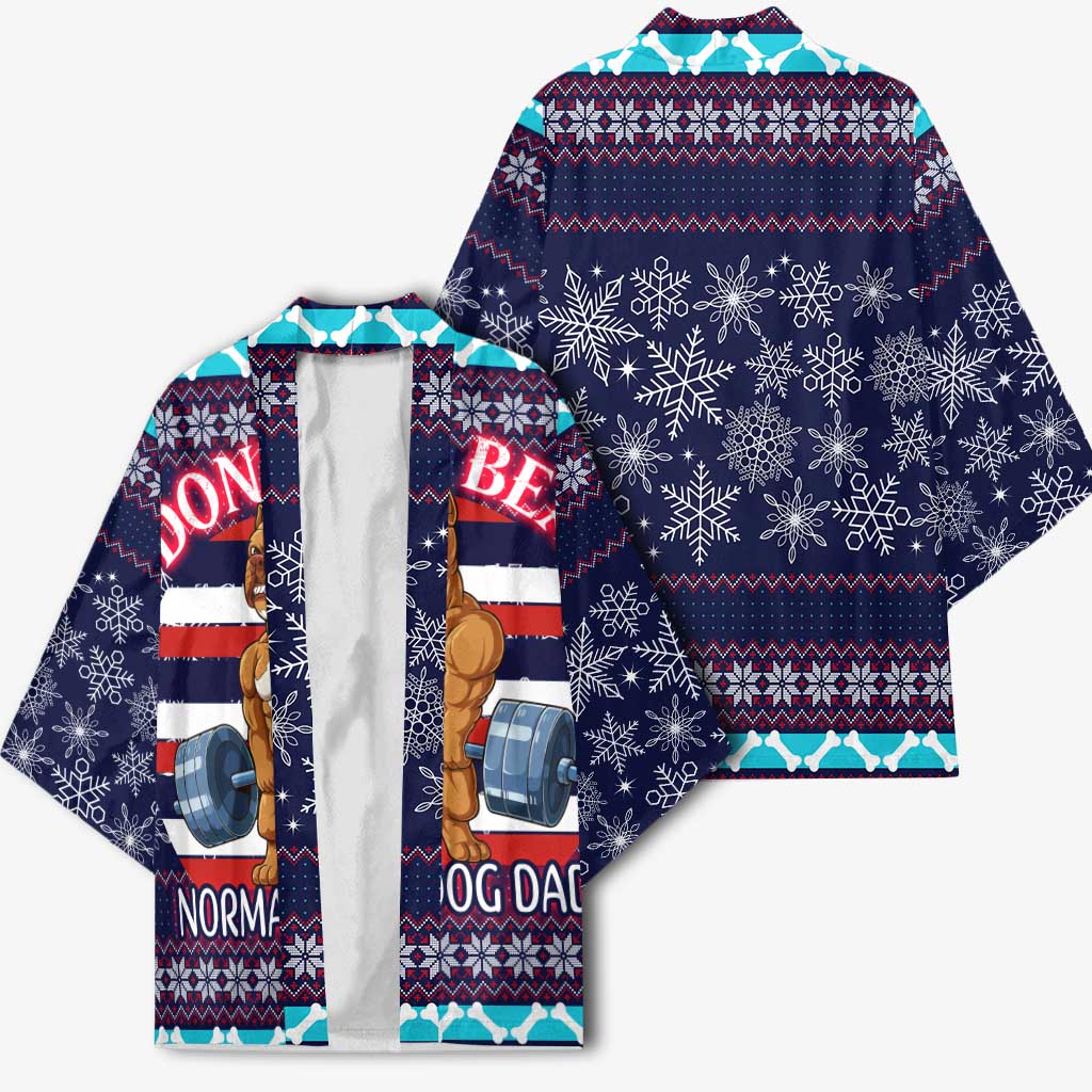 Don't Be A Normal Dog Dad Christmas Kimono Funny Xmas Holiday Patterns - Wonder Print Shop