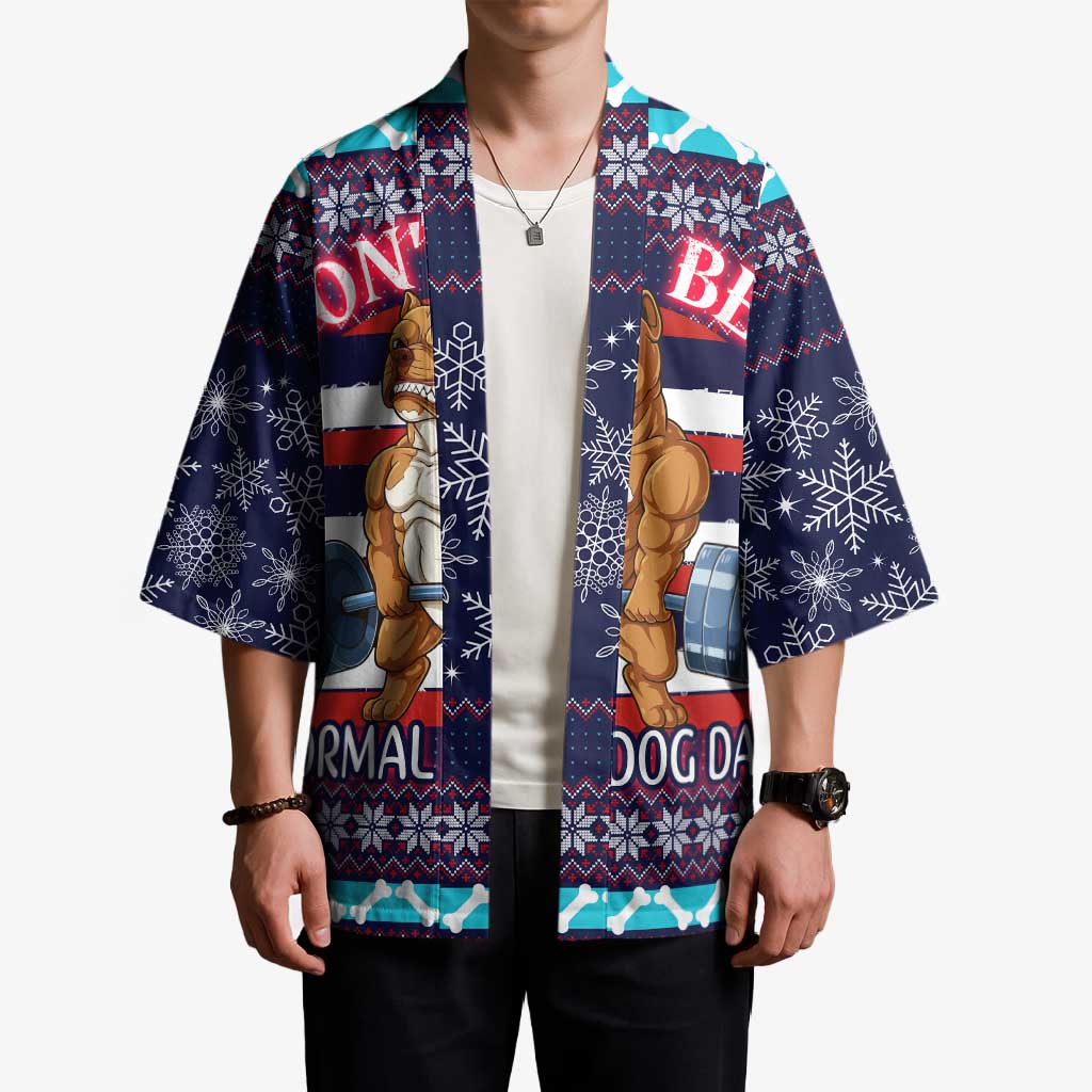 Don't Be A Normal Dog Dad Christmas Kimono Funny Xmas Holiday Patterns - Wonder Print Shop